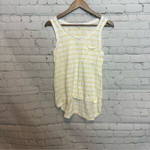 GAP white and yellow striped tank top